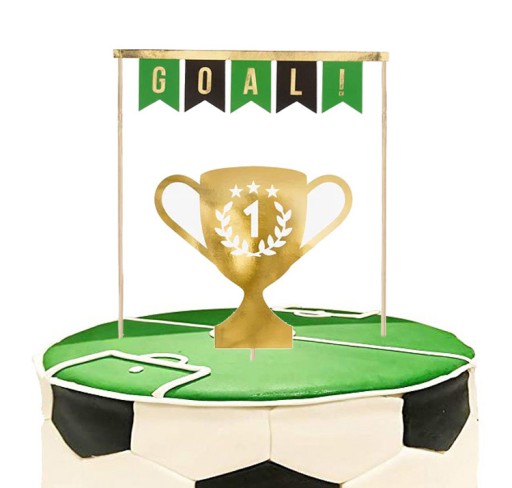 Topper FOOTBALL piker CUP gold 1-99 dekorácia na narodeninovú tortu 2ks
