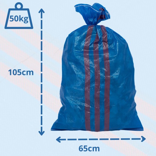 TAŠKA Vrecia 65X105 cm na obilie, uhlie, suť, 50 kg