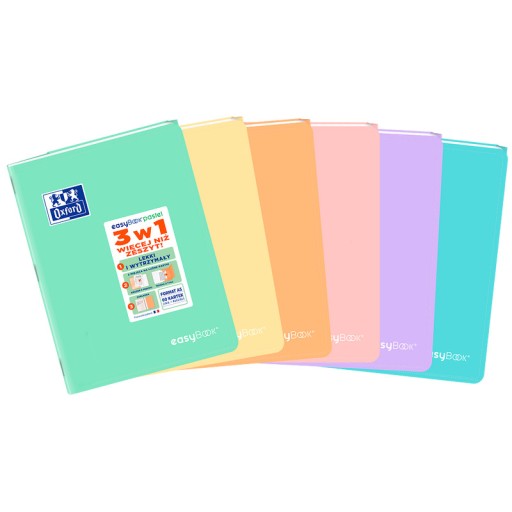 Zápisník Oxford Easybook Pastel A5/60k, mix farieb