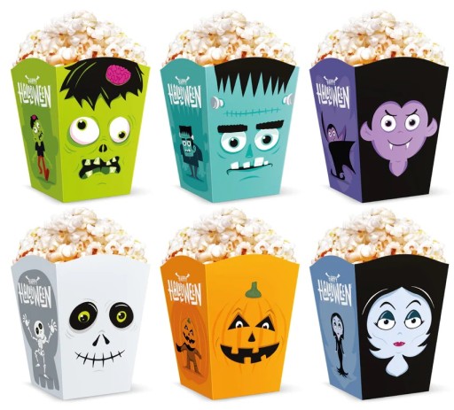 Halloween Monsters Popcorn Box 6 kusov HAL-077