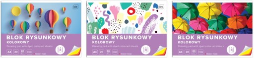 INTERPRINT VÝKRESOVÝ BLOK A4 20 farebných listov x3