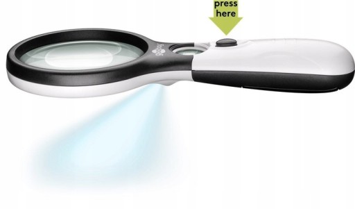 Zväčšenie na čítanie, lupa, ZOOM, veľká LED
