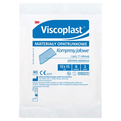 Viscoplast Sterilné gázové obklady 10x10cm 3 kusy