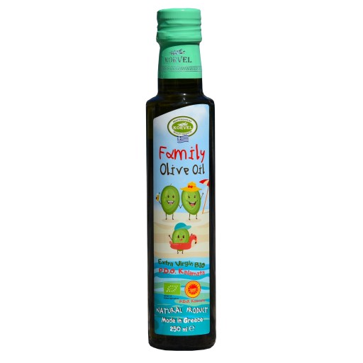 KORVEL Olivový olej - Premium Family BIO CHOP Kalamata EVOO, 250 ml