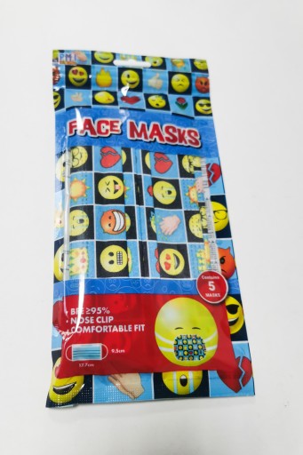 MASKY JEDNORÁZOVÉ EMOJI MASKY 17,7x9,5cm 5 ks