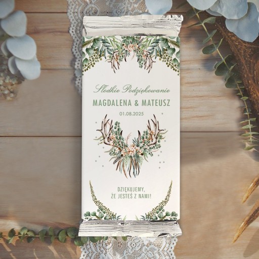 ČOKOLÁDA pre hostí Ďakujeme Boho Wedding