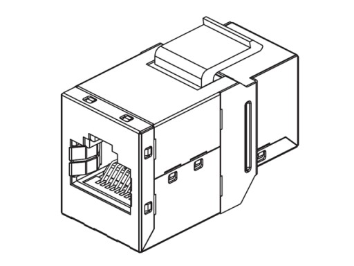 RJ45/8P8C kat.6A STP konektor, tienená zásuvka-zásuvka, typ KEYSTONE