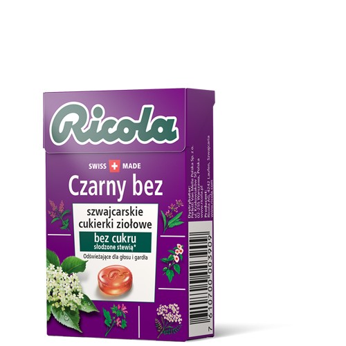 Ricola Čierna baza Švajčiarske bylinkové cukríky 27,5 g