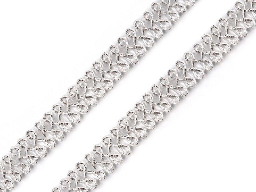 Ozdobná metalická strieborná páska 12mm 1,2cm 1m