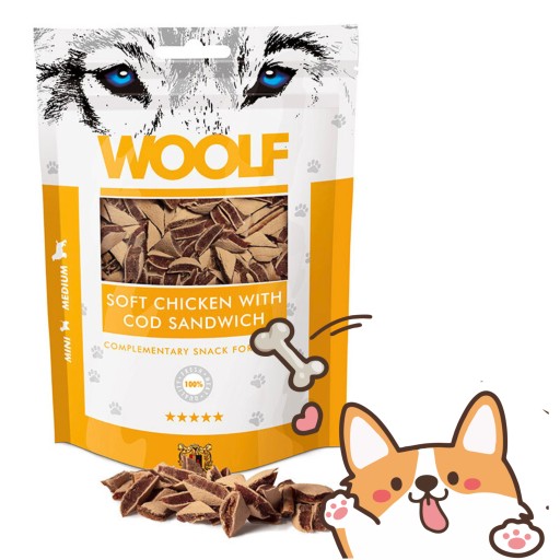 Woolf Mäkké kurča s treskou sendvič 100g