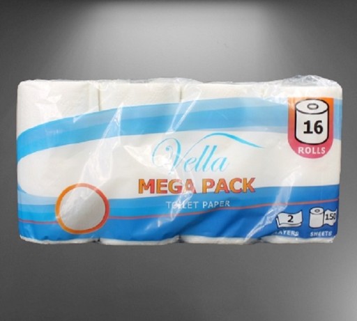 Vella TOALETNÝ PAPIER 2w BIELY 16 VALCOV POĽSKÝ VÝROBOK - DOBRÁ KVALITA