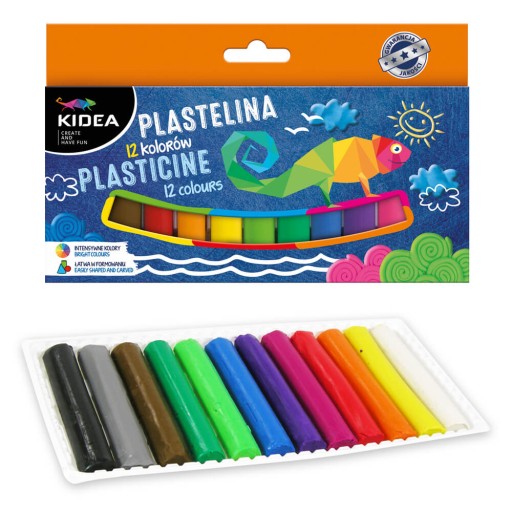 Plastelína Kidea, 12 intenzívnych farieb