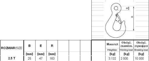 HÁK S ZABEZPEČENÍM DIN 689 250KG GM-HZ