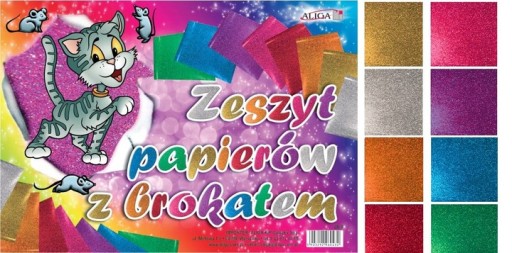Zápisník s trblietavými papiermi 17x25 cm Aliga ZB-8