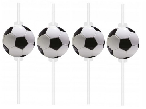 Papierové slamky Futbal 4 kusy Narodeniny