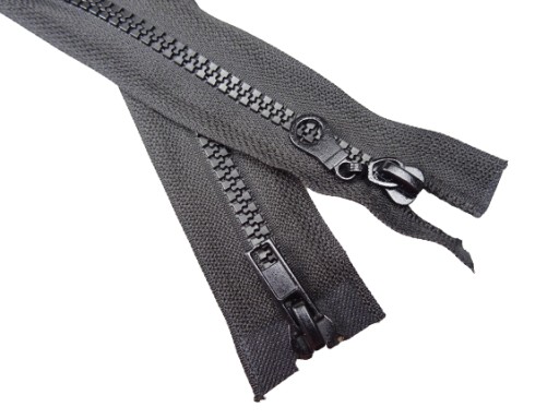 DVOJTAKOVÝ KÓBOVÝ zips, 85 cm, čierny