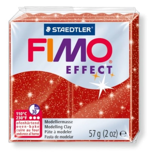 FIMO EFEKT GLITTER MODELINE farba 202 červená