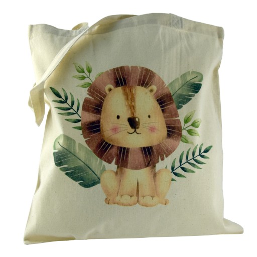 bavlnená taška PRE DETI, taška s potlačou LION
