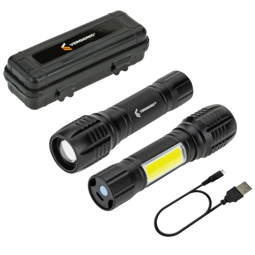 Výkonná nabíjateľná LED taktická baterka + ZOOM