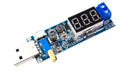 2v1 USB microUSB DC-DC Step-Up a Step-Down menič napätia 1,2-24V