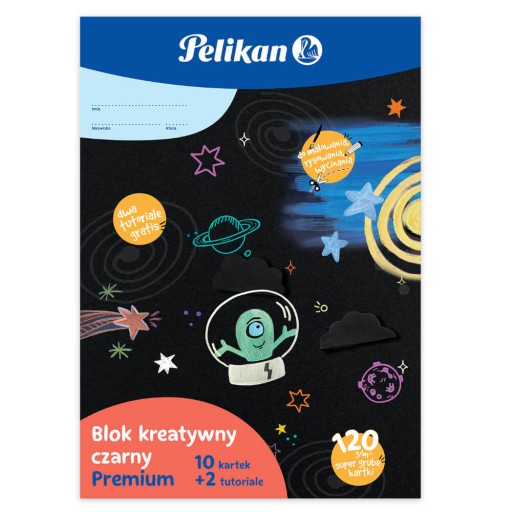 Čierna podložka na kreslenie A4, 10 listov, 120g/m2 PELIKAN
