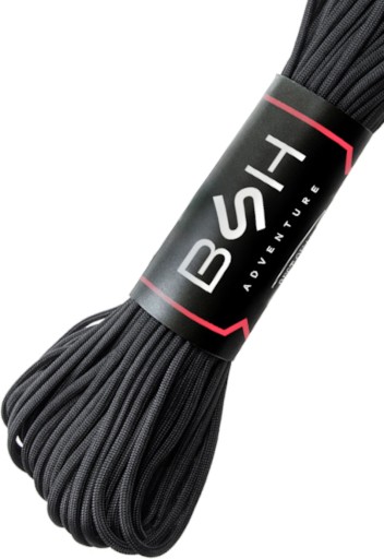 BSH - SUPER SILNÝ ODOLNÝ PARACORD SURVIVAL ČIERNA 30m / 180 kg