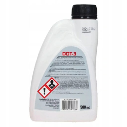Brzdová kvapalina pre brzdové a spojkové systémy ORLEN OIL DOT-3 500ML