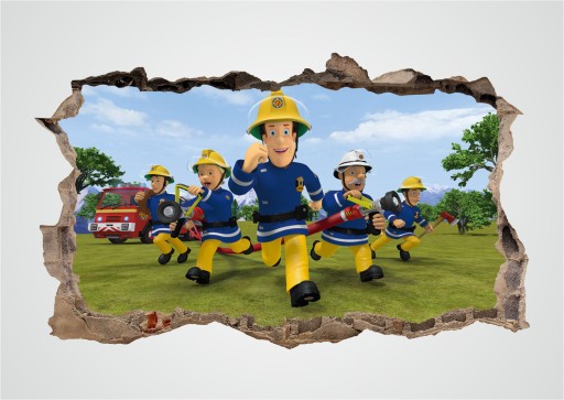 Nálepka na stenu FIREMAN SAM! 3D efekt! Veľký výber z