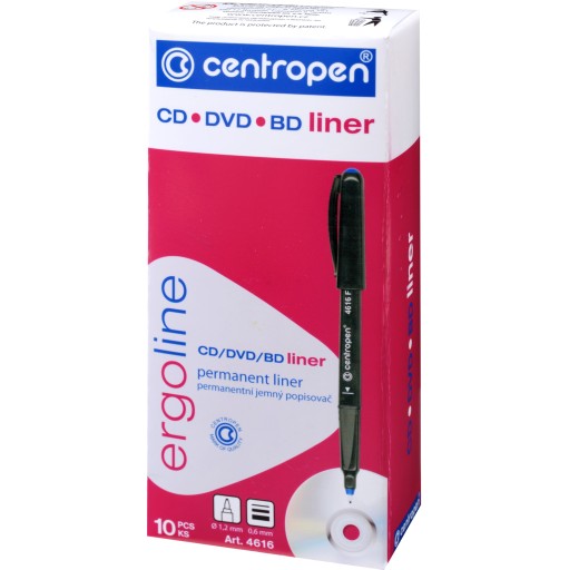 Centropen CD popisovač 0,6 mm modrý 3 ks