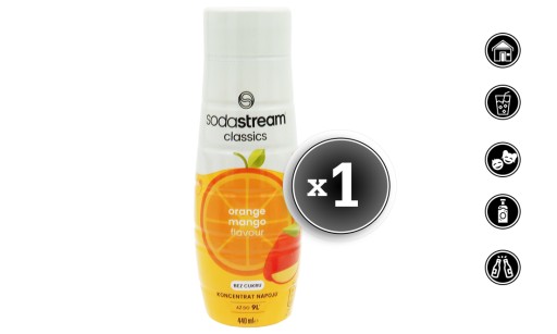 POMARANČOVO MANGO NULOVÝ KONCENTRÁT SIRUP NA SODASTREAM DRINK 9L so 440ml