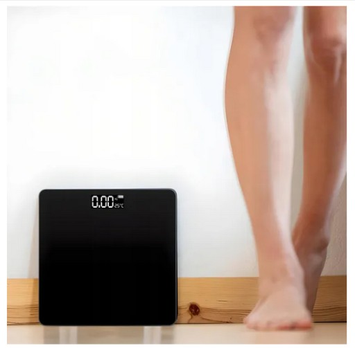 KÚPEĽŇOVÁ VÁHA LCD DISPLEJ MERANIE HMOTNOSTI TEPLOTA ČIERNA MAX 180KG
