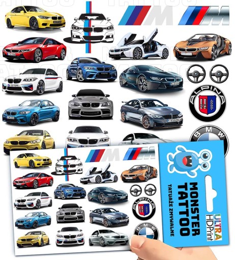 UMÝVAJÚCE DOČASNÉ TETOVANIE PRE DETI BMW ALPINA ORIGINÁLNE VZORY