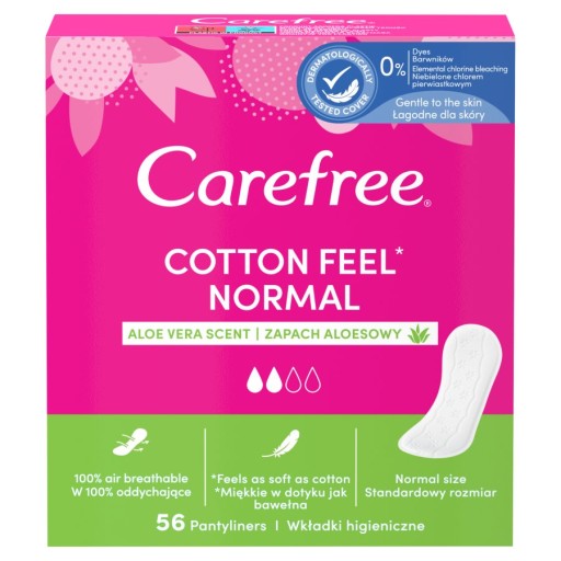 Bezstarostné hygienické vložky Cotton Feel Aloe 56