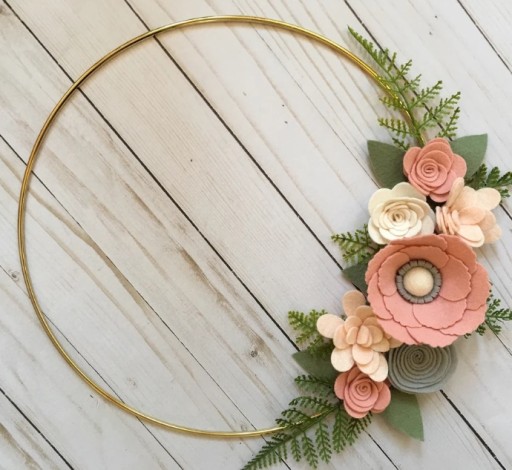 Kruhová obruč na ozdobu prijímanie Svadobné boho zlaté 25cm