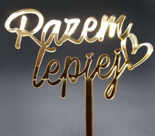 Svadobný topper s nápisom