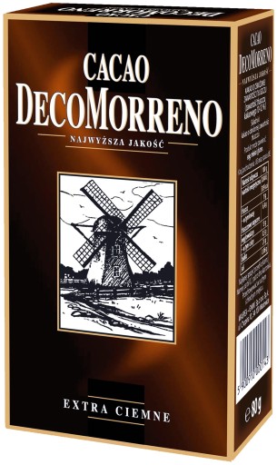 DecoMorreno extra tmavé kakao s ventilátorom na prášok do pečiva 80g