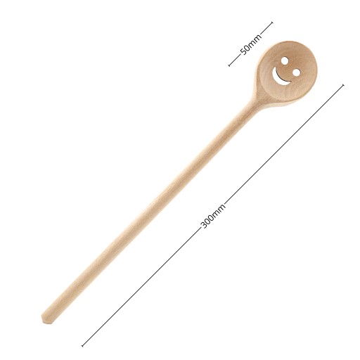DREVENÁ kuchynská lyžica DLHÁ 30 cm na teflónové vzory SMILE SMILE