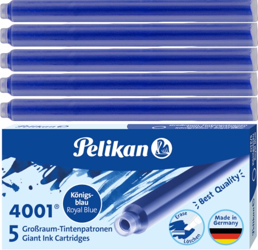 PELIKAN NÁPLŇKY NA PERE DLHÉ 5 ks GTP/5 MODRÁ