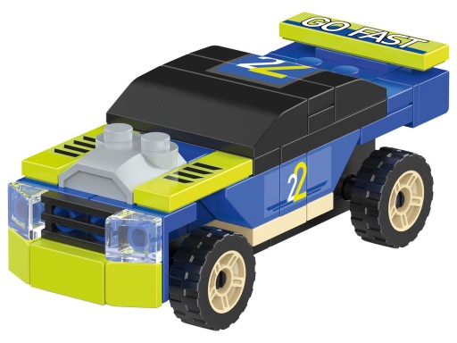 Vozidlo z kociek so 67-dielnym pohonom rally auta Playtive