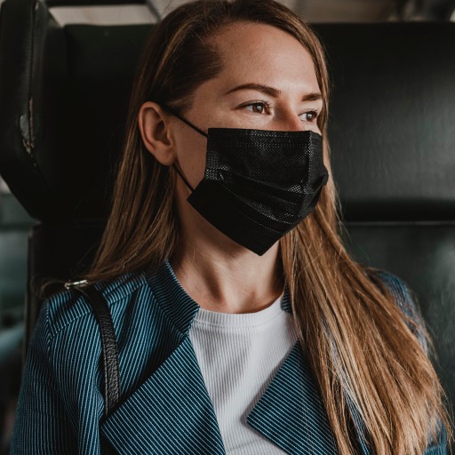 Ochranná maska, hygienická jednorazová maska, 100 ks, čierna, kozmetická