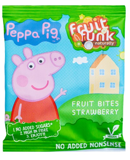 FRUIT FUNK PEPPA PIG ZDRAVÉ OVOCNÉ PRECHÚDKY 98% OVOCNÝ MULTIBAG 10x10g