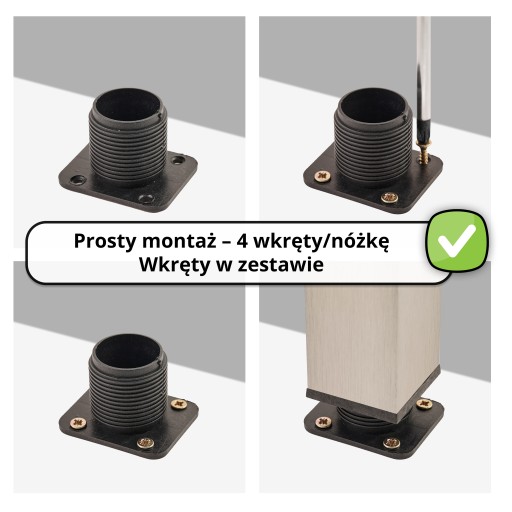 NÁBYTOK NA NOHY NOHA NASTAVITEĽNÁ NOHA V 10 CM CHROM