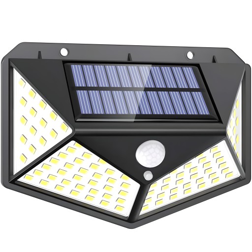 SOLÁRNA LAMPA 100LED SO SNÍMAČOM POHYBU A SÚMRAK HALOGÉN