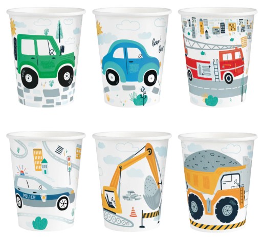 PAPER CUP CARS vozidlá bager prax PP