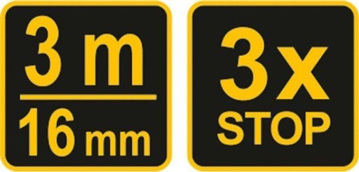 Žlto-čierna páska meria 3 m x 16 mm VOREL