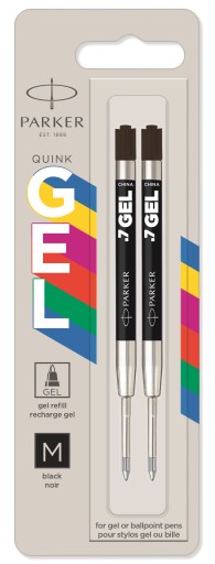 Parker GEL náplne do pier ČIERNA 2 ks
