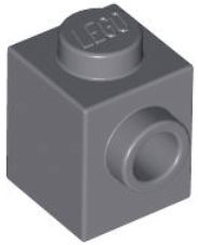 LEGO 1X1 S POTRUBÍM TMAVO SIVÁ Č. 87087 PRE 2 KS
