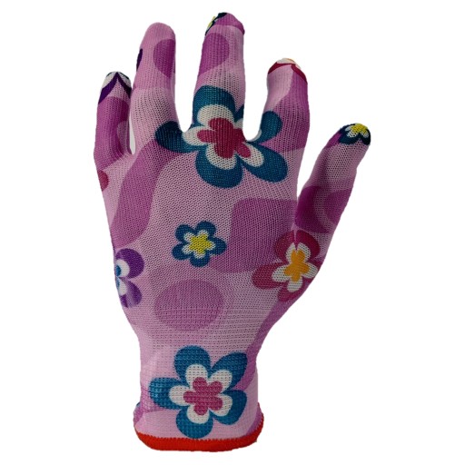 PLETENÉ OCHRANNÉ RUKAVICE RFLOWER veľkosť M KAT.1 REIS záhradné kvety 1 pár