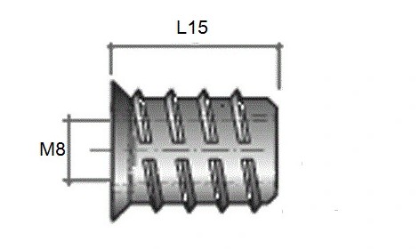 Objímka skrutkovacia M8x15mm 10 ks