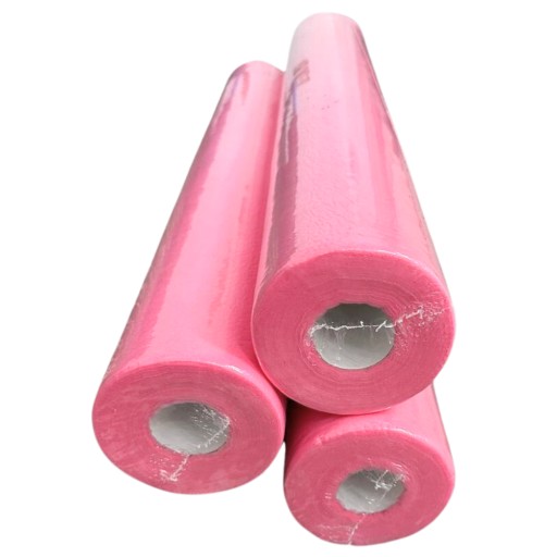 Ružový netkaný kozmetický základ 60cm x 50m, jednorazová plachta